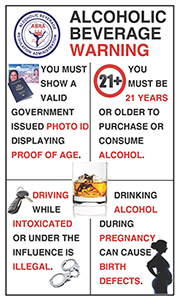 2013 Alcoholic Beverage Warning Sign